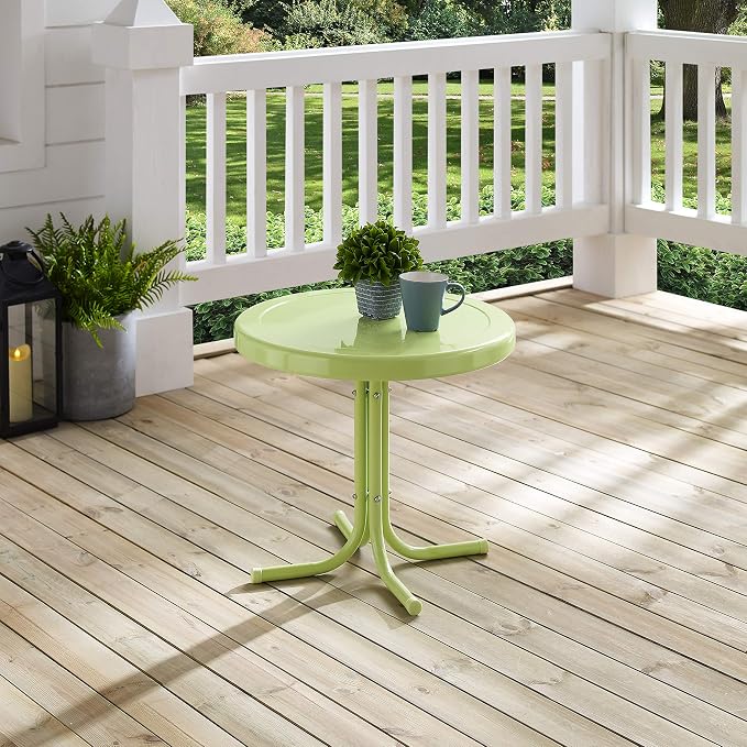 Crosley Furniture Griffith Weather Resistant Retro Metal Outdoor Side Table - Image 8