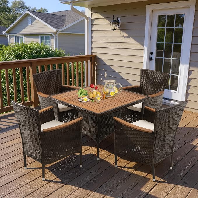 Wisteria Lane Patio Outdoor Table and Chairs Set, Rattan Outdoor Patio - Image 9