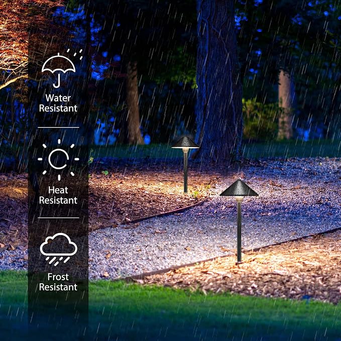 SUNVIE LED Low Voltage Pathway Lights 3W 3000K Pathway Lighting 12-24V Low - Image 5