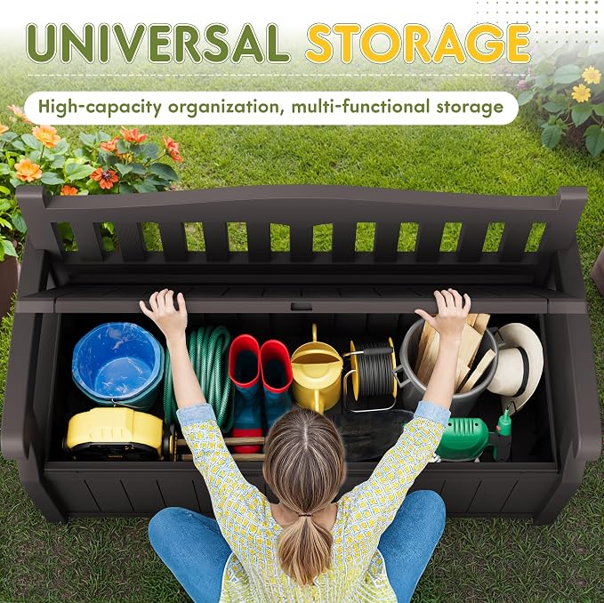 Greesum 80 Gallon Storage Bench Outdoor Deck Box - Image 5