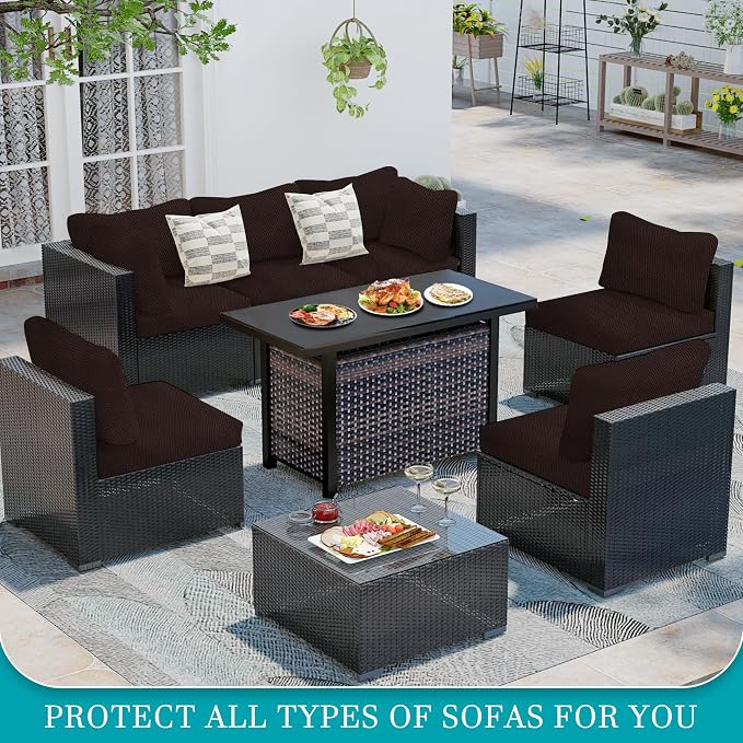 14Pcs Stretch Patio Cushion Covers, Outdoor Couch Covers Replacement, Outdoor - Image 4