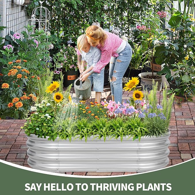 1MORE Galvanized Raised Garden Bed- Planter Garden Boxes Outdoor, Raised Beds - Image 8