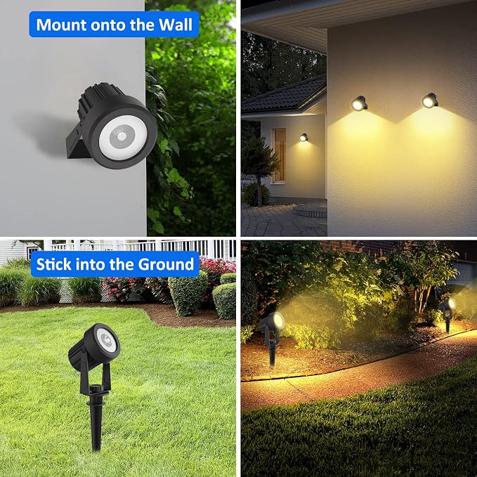 T-SUNUS Solar Christmas Spotlight Outdoor Warm White 3000K, 4-in-1 Spot Lights - Image 4