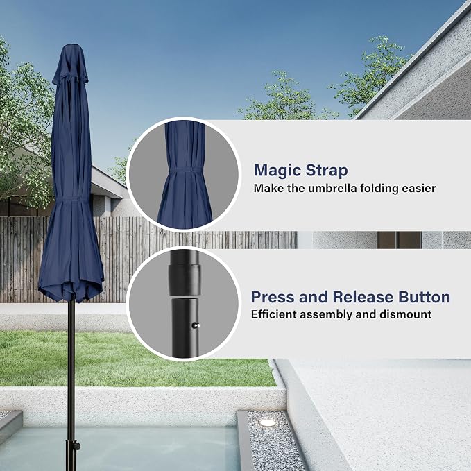 Simple Deluxe 9' Patio Umbrella Outdoor Table Market Yard Umbrella - Image 4