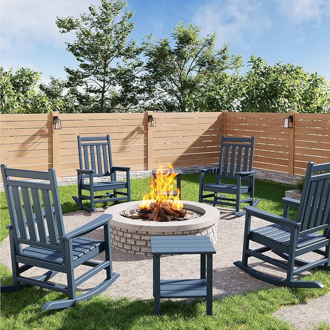 HDPE Rocking Chair Outdoor Set of 4 by Garvee