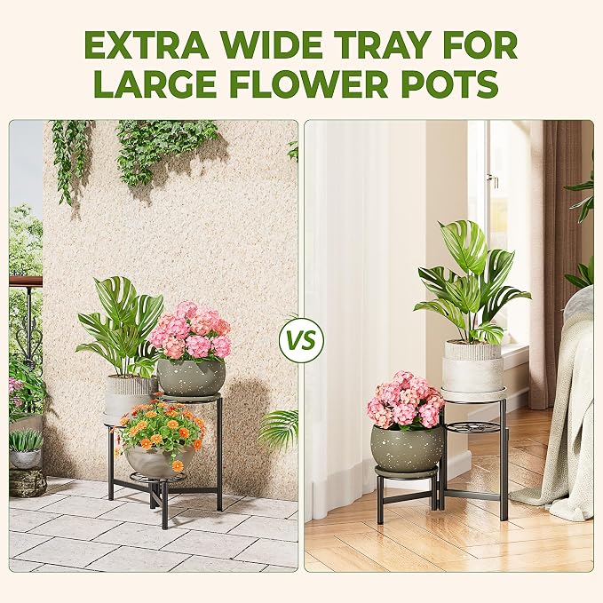 Tiered Plant Stand Outdoor 3 Tier Indoor Metal Flower Shelf - Image 4