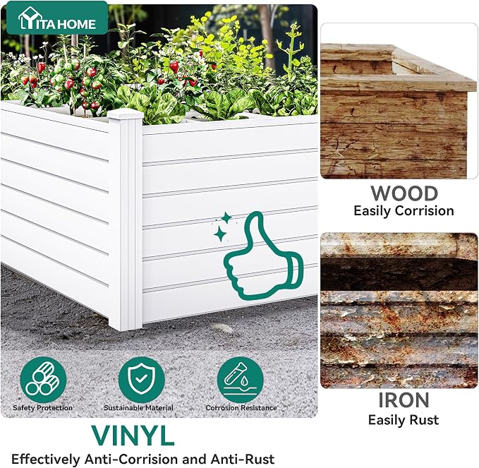 YITAHOME 4x4x2 FT Plastic Raised Garden Bed Kit, Large Outdoor Above Ground - Image 4