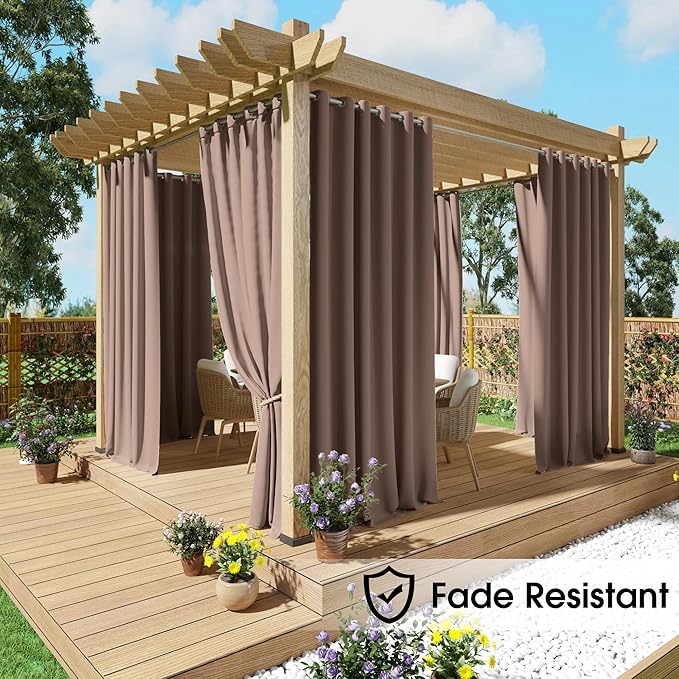 NICETOWN Fade Resistant Patio Curtains Outdoor Waterproof, Fade-Proof Curtains - Image 8
