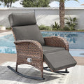 Zero Gravity Patio Rocking Wicker Recliner Chair by JelwalyPatioFurnitureSet