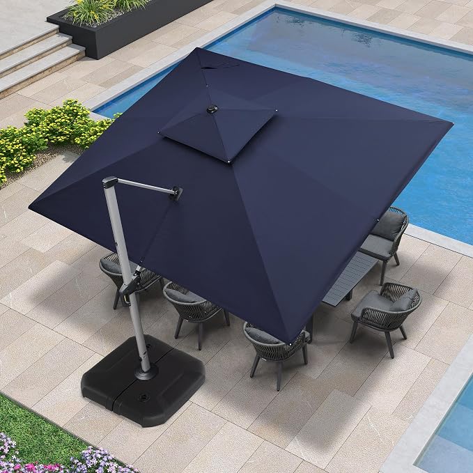 PURPLE LEAF 10' X 12' Patio Umbrella Outdoor Rectangle Umbrella Large by PURPLELEAF