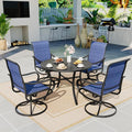 Sophia & William Outdoor Patio Dining Set 5 Pieces, 4 x Textilene Swivel Patio by SophiaWilliam