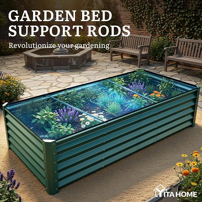 YITAHOME 8x4x1.5ft Large Raised Garden Bed Kit, Galvanized Metal Planter Box - Image 7
