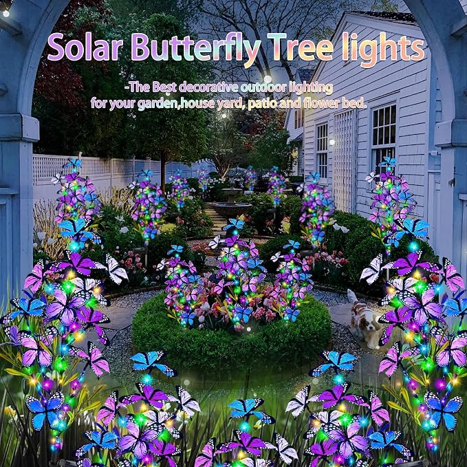 Solar Garden Lights Outdoor, Waterproof 2 Pack Solar Butterfly Lights - Image 5
