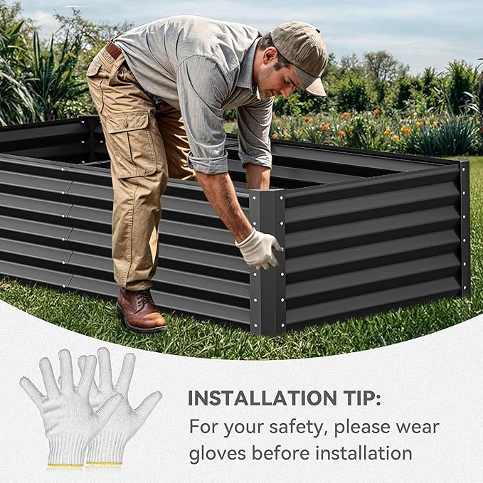 YITAHOME 6x3x1.5 ft Galvanized Raised Garden Bed Kit, Large Metal Planter Box - Image 6