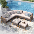 PHI VILLA 7-Piece Curved Patio Furniture Set, Half-Moon Wicker Sectional by PHIVILLAThepioneerofcomfortablehouseholdsupplies