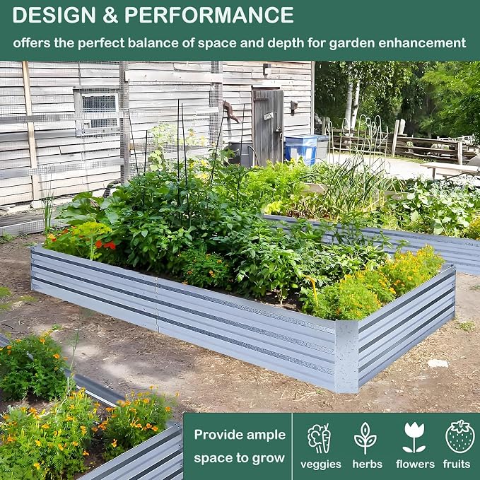 Galvanized Steel Garden Bed 3-Pack, Outdoor Metal Garden Kit - Image 6
