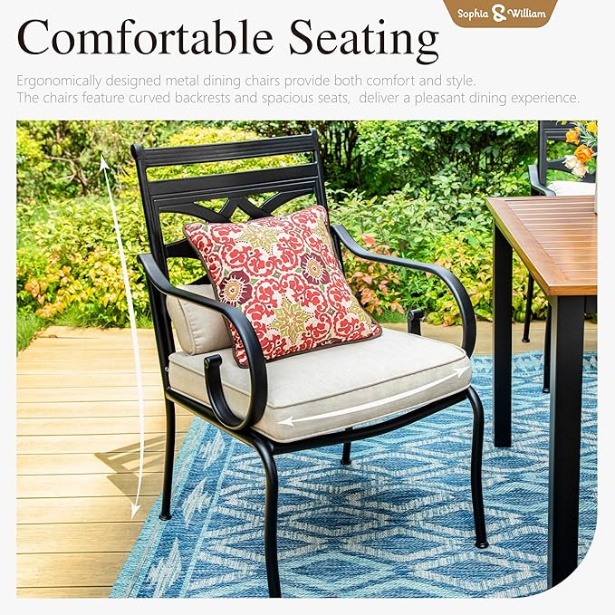 Sophia and William Outdoor Patio Dining Set - Image 3