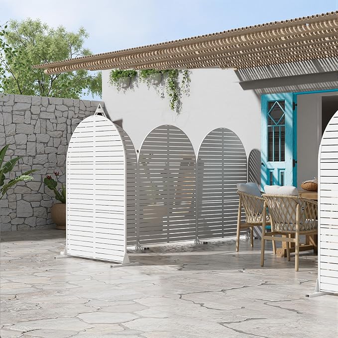 Casaphoria 72" H x 47" W Arched Metal Privacy Screen - Image 3