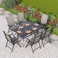 PHI VILLA Patio Dining Set for 6, Outdoor Dining Table and Chairs Furniture Set by PHIVILLAThepioneerofcomfortablehouseholdsupplies
