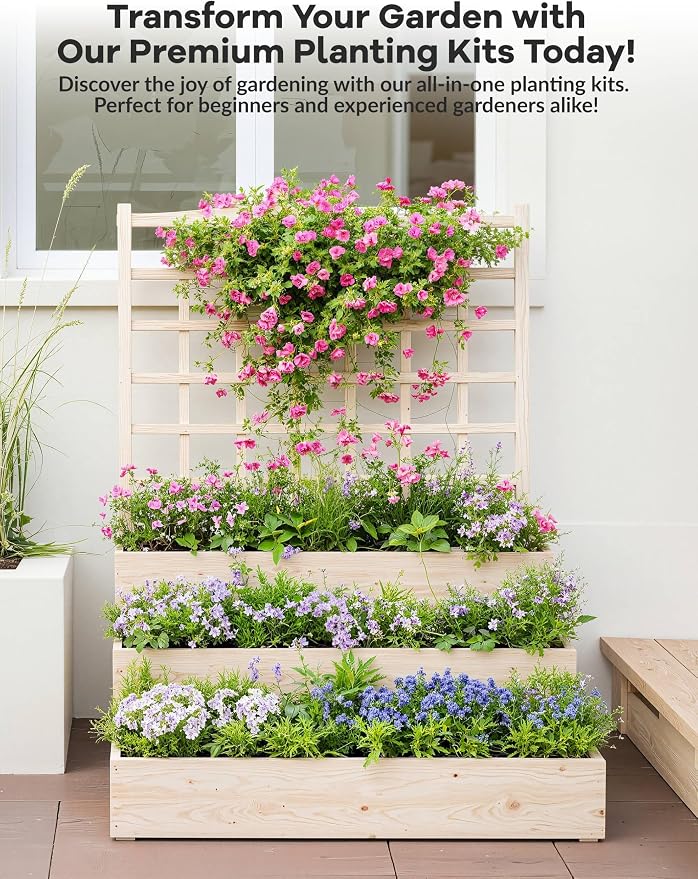 3-Tier Elevated Garden Planter, Wooden Vertical Raised Bed - Image 3