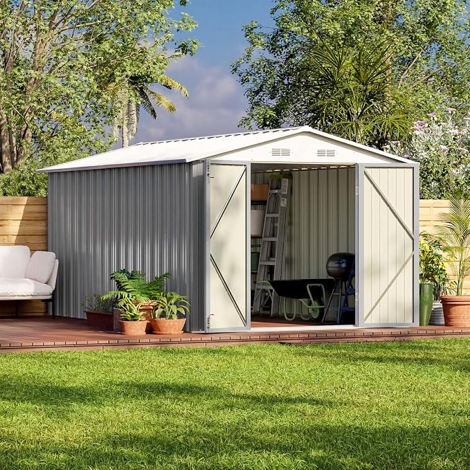 Patiowell 12 x 8 FT Outdoor Storage Shed, Steel Shed Storage House by Patiowell