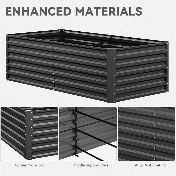 YITAHOME 6x3x2ft 2pcs Large Raised Garden Bed Kit, Galvanized Metal Planter Box - Image 8