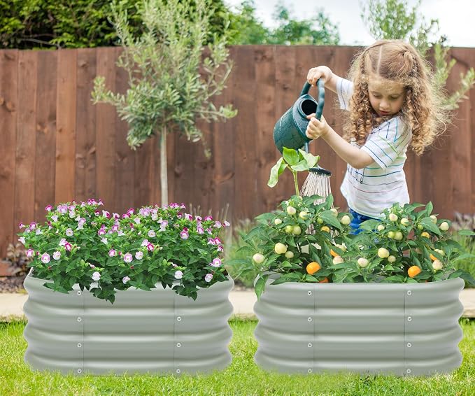 2-Pack 2x1ft Galvanized Raised Garden Bed, Outdoor Planter Bed, Metal Planter - Image 7
