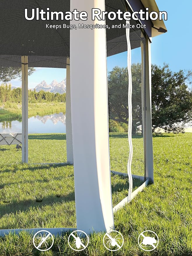 Garvee Pop Up Gazebo Screen Tent, Hexagonal Instant Gazebo Tent - Image 6