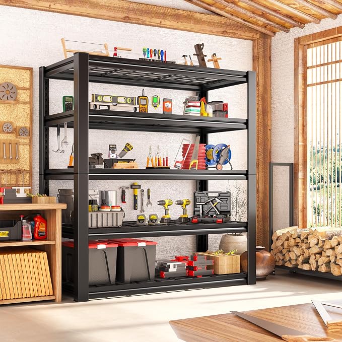 REIBII Garage Shelving 3200LBS, 5-Tier Storage Shelves, Adjustable Industrial - Image 9