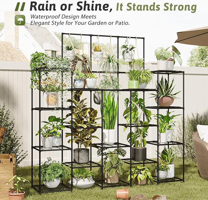 Metal Plant Stand Outdoor 63" Tall Plant Shelf - Image 3