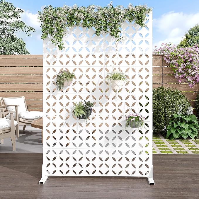 Casaphoria 72" H x 47" W Metal Privacy Screen, Outdoor Freestanding Decorative - Image 2