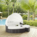 Modway Convene Wicker Rattan Outdoor Patio Retractable Canopy Round Poolside by Modway