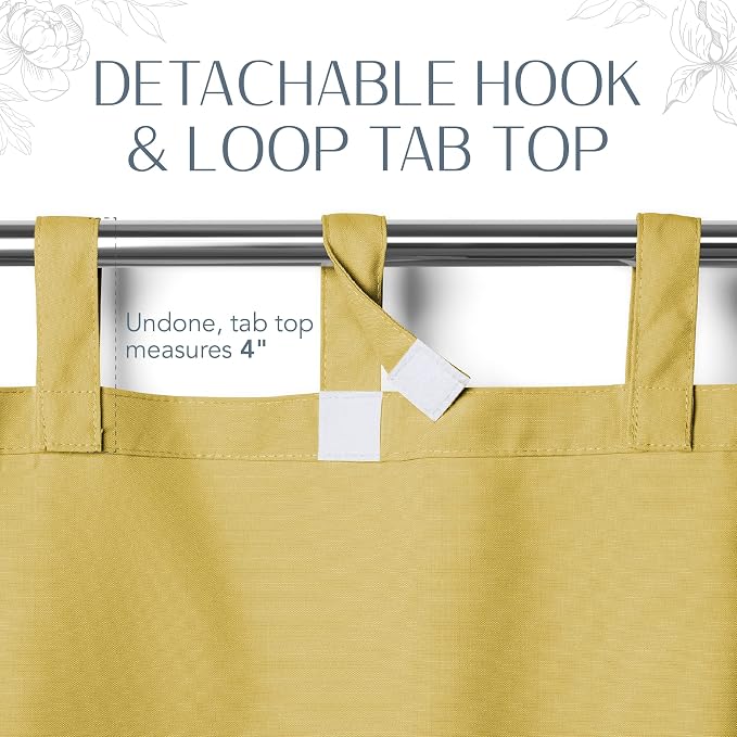 Elrene Home Fashions Matine Weatherproof Tab-Top Indoor/Outdoor Solid Color - Image 5
