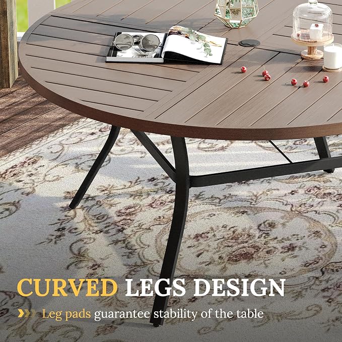 VICLLAX Round Patio Table with Adjustable Umbrella Hole - Image 6