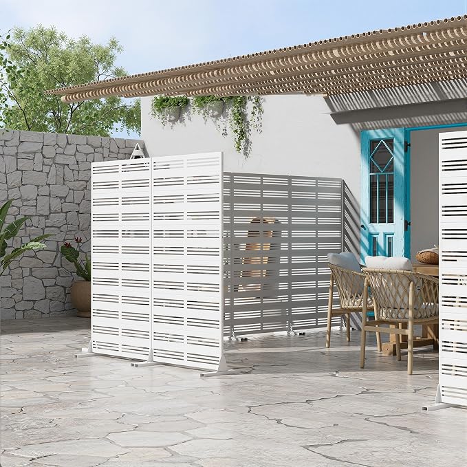 Casaphoria 72" H x 35" W Metal Privacy Screen, Outdoor Freestanding Decorative - Image 6