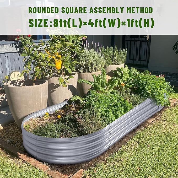Land Guard 8×4×1 ft Galvanized Raised Garden Bed Kit，Raised Garden Boxes Outdoor - Image 6