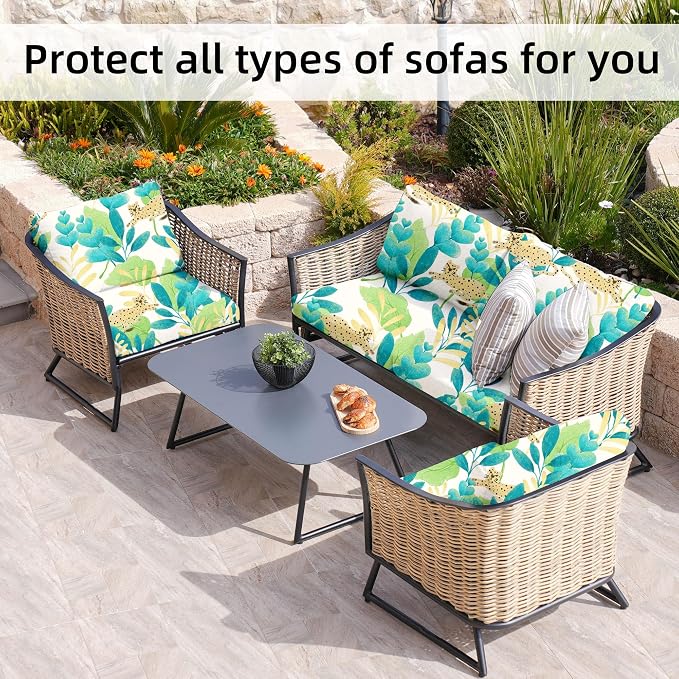 8Pcs Stretch Patio Cushion Covers, Outdoor Couch Covers Replacement, Outdoor - Image 4
