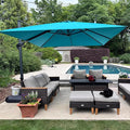 PURPLE LEAF 8 Feet Square Cantilever Umbrella Patio Umbrella by PURPLELEAF