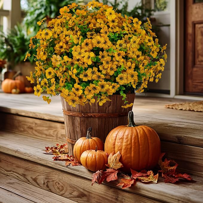 Artificial Fall Flowers for Outdoors Fake Mums - Image 9