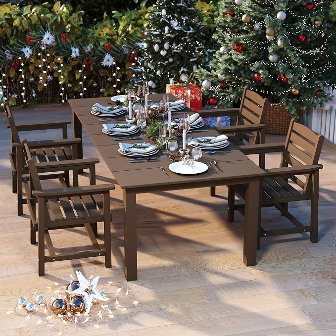 5-Piece Brown Outdoor Dining Set by PatioKingdom