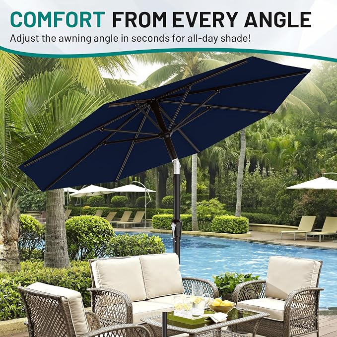 AreShark 9 FT Patio Umbrella for Outdoor, Outdoor Umbrella - Image 7