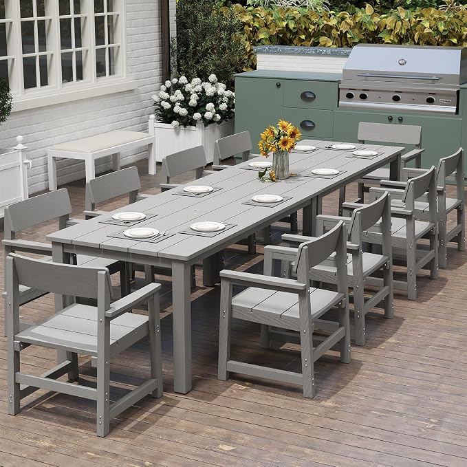 12-Piece HIPS Patio Dining Set for 10 Person Outdoor Dining Sets - Image 3