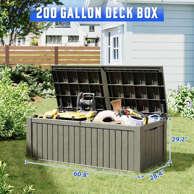 Outdoor Storage Box, Resin Deck Boxes Indoor and outdoor, Waterproof Storage - Image 2