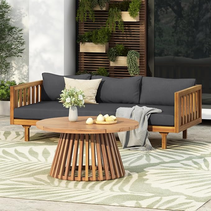 Merax Outdoor Acacia Wood Conversation Set by Merax