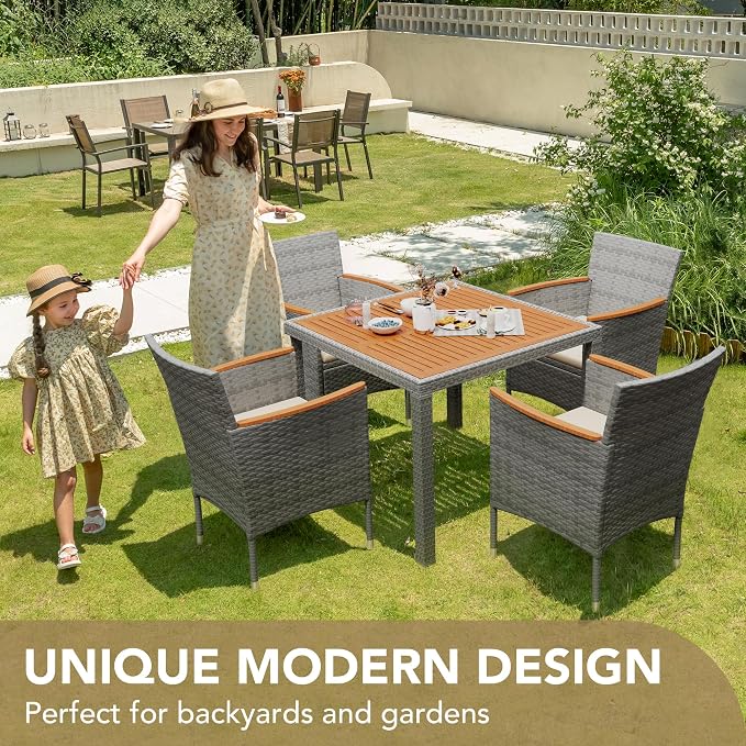 Devoko 5 PCS Furniture, Patio Conversation Set - Image 3