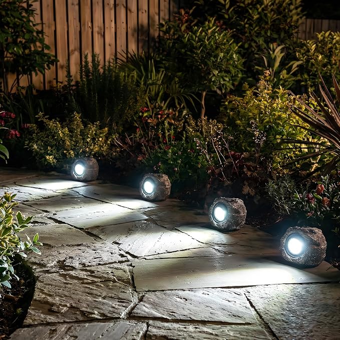 Solar Rock Lights Outdoor – 2 Pack Waterproof LED Landscape Garden Spotlights - Image 8