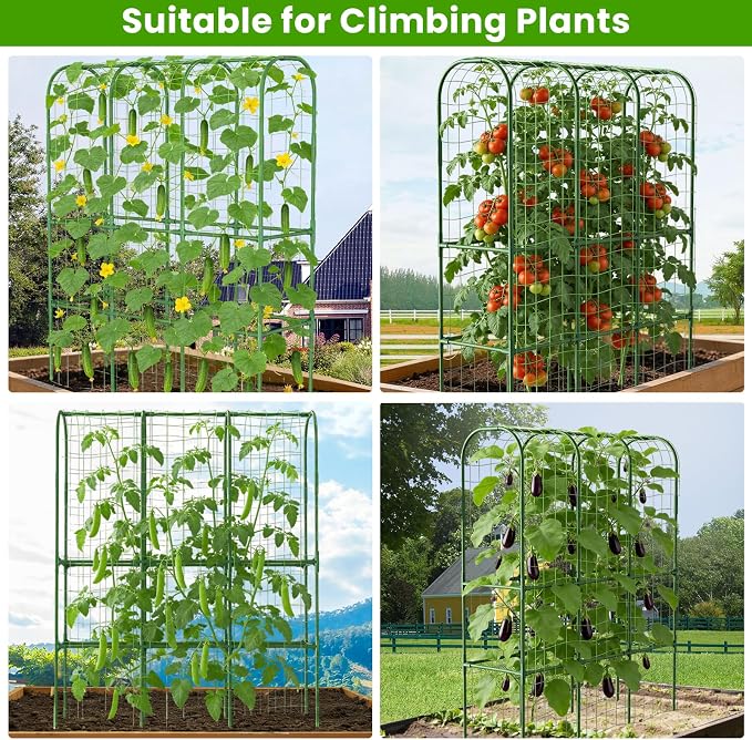 65in Tall Cucumber Trellis for Raised Bed, U-Shape Vegetables Trellis Support - Image 4