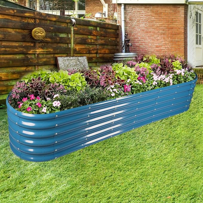 Land Guard 8×2×1.5ft Galvanized Raised Garden Bed Kit, Raised Garden Boxes - Image 5