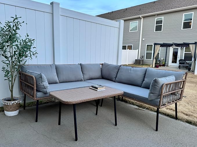 YITAHOME 4-Piece Wicker Patio Furniture Set, All Weather PE Rattan Conversation - Image 7
