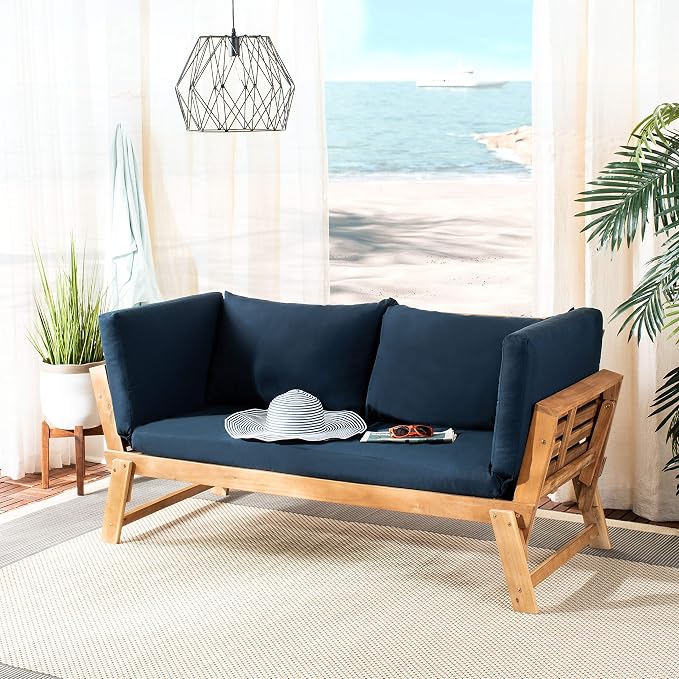 Safavieh PAT6745A Outdoor Collection Tandra Grey Modern Contemporary Daybed Day - Image 2